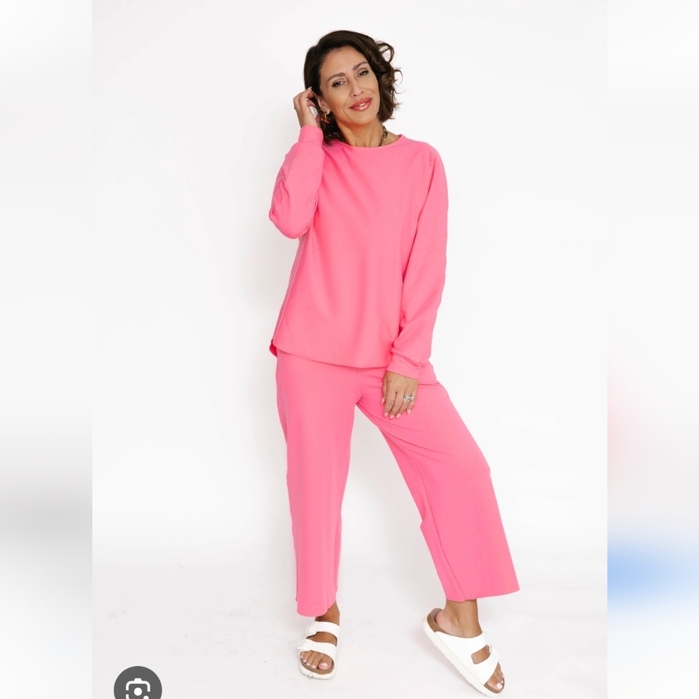 NWT! Smash & Tess Pink Wide-Leg Cropped Pants Size XL